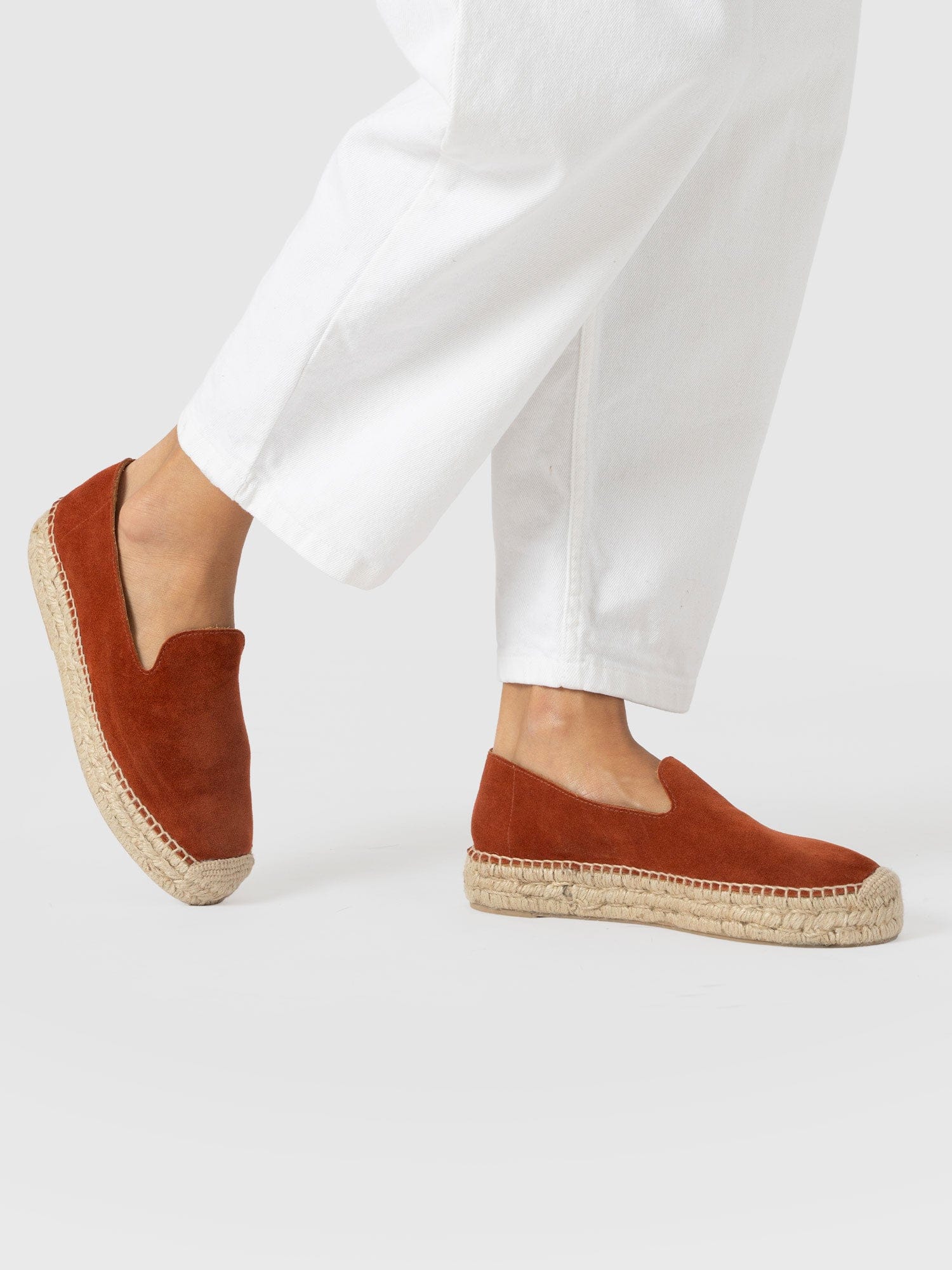 Hampton Espadrilles - Burnt Orange Suede - Women's Shoes | Saint + Sofia® USA